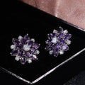 Cute Big AAAAA Bling Cubic Zirconia 925 Silver Needle Stud Earrings Fashionable Flower Earring for Women Jewelry Gift Brincos mbzr