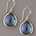 Elegant teardrop-shaped blue gem drop earrings - Bohemian jewelry, perfect for banquets