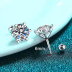 0.3-2CT Moissanite Earrings 925 Sterling Silver Round Cut Stud Earrings Piercing Earrings for Men and Women Fine Jewelry mbzr