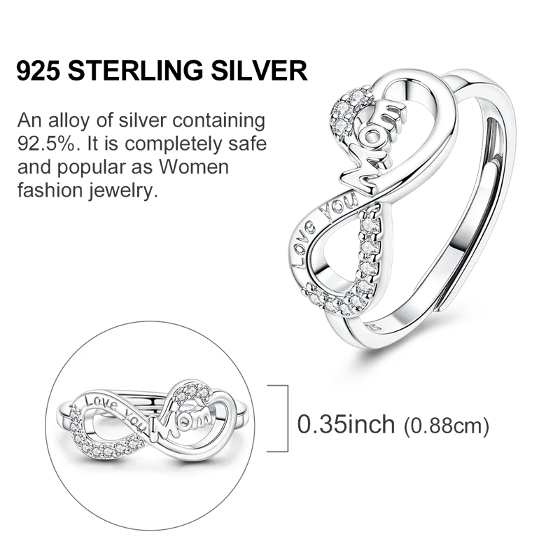 Original 925 Sterling Silver Ring Colorful Diamonds Cubic Zircon Finger Ring for Women