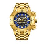 YaLaLuSi Men's Fashion Waterproof Sport Watch Gold Strap Luxury Multifunctional Atmospheric Dial Practical Free Shipping mbzr