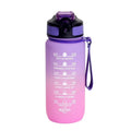 Motivational Water Bottle 600ml Leakproof Sports Water Bottle with Time Marker Straw Frosted Gradient Portable Cup mbzr