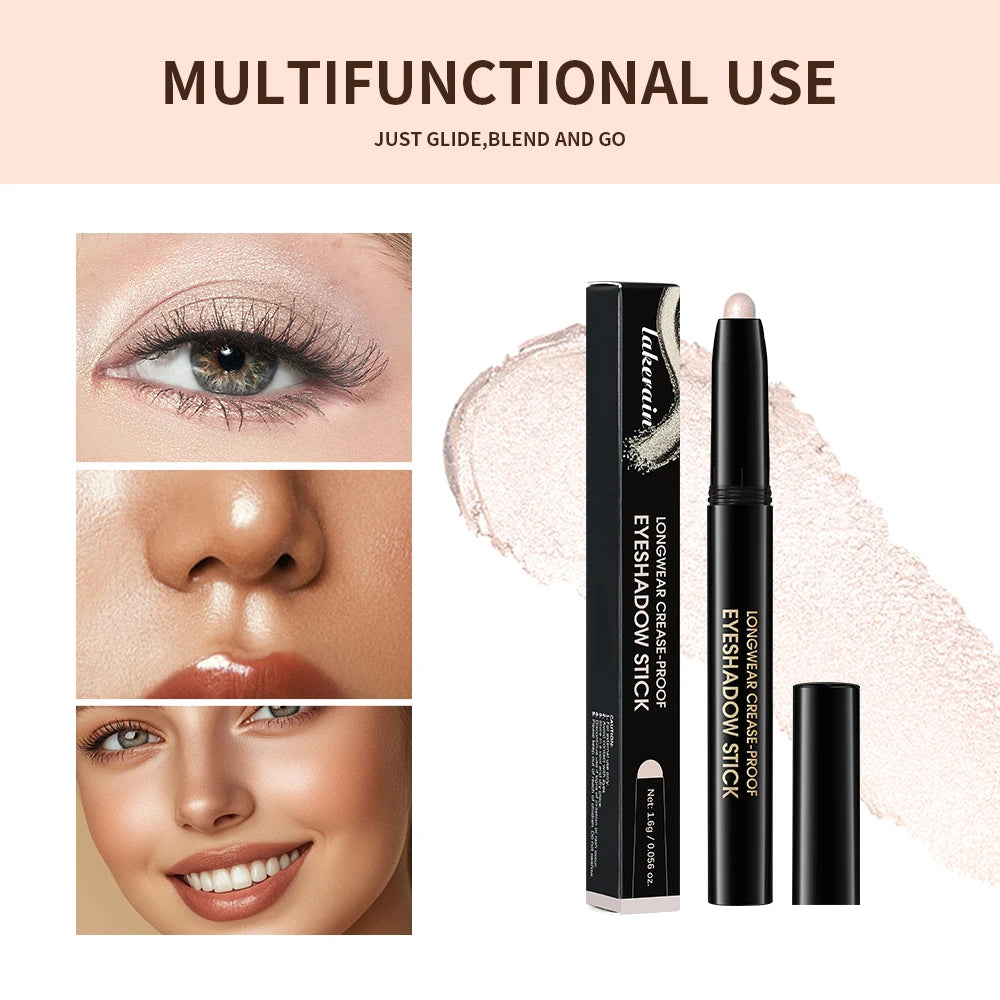 Lakerain Eyeshadow Stick Shimmer and Matte Long Lasting Waterproof Highlighter Metallic Glitter Eye Shadow Pencil Cosmetics mbzr