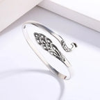 Ethnic Style Retro Thai Silver Exquisite Hollow Peacock 925 Sterling Silver Personality Animal Opening Antique Design Bracelets mbzr