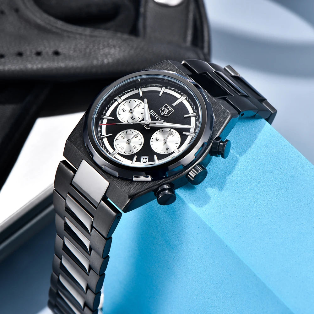 2026 New BENYAR Men's Watches Top Brand Luxury Speed Sports Chronograph Quartz Watch For Men Luminous Waterproof Stainless Steel Man Gift Clock