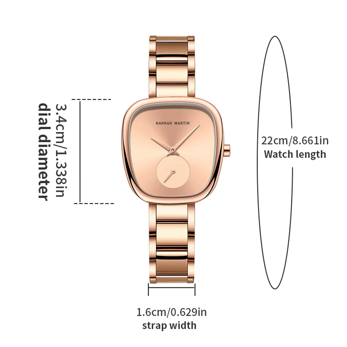 1 Set Women Watch Stainless Steel Strap Rose Gold Oval Timing Clock Quartz Movement Simple Top Brand Women Gift Daily Wear Watch mbzr