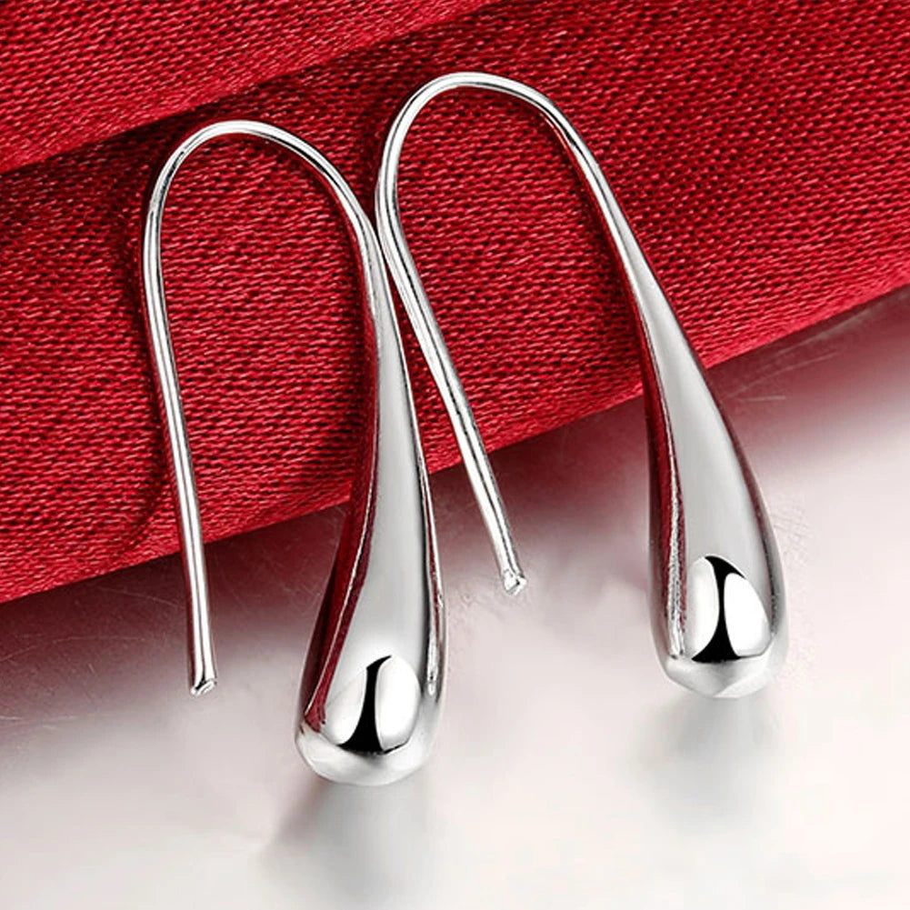 Top Quality 925 Sterling Silver Earrings Simple Round Circle Hoop Earrings For Woman Fashion Wedding Engagement Charm Jewelry mbzr