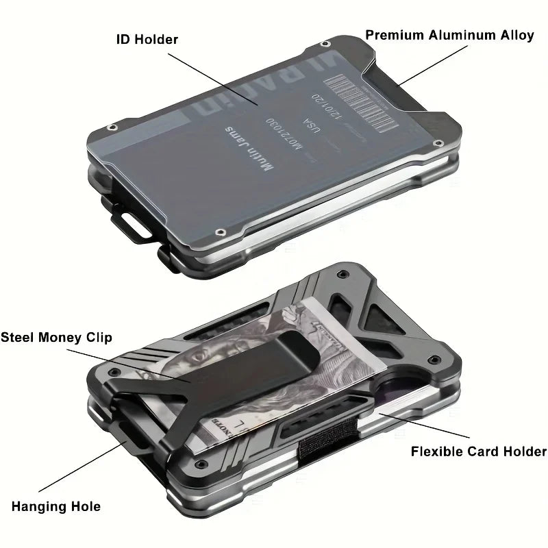RFID Aluminum Metal Card Holder Minimalist Wallet Unisex