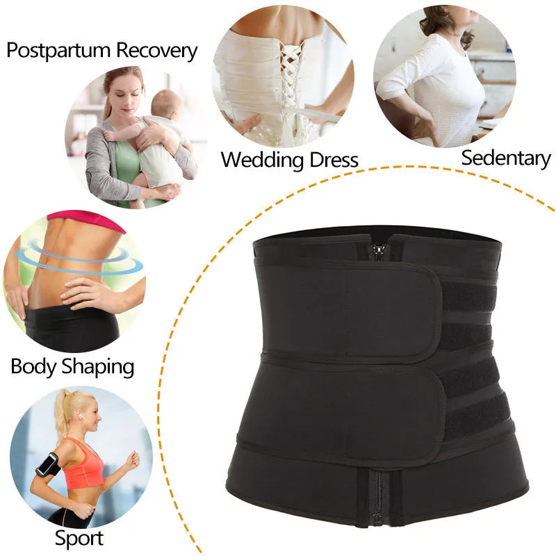 1pc Waist Trainer Slimming Body Shaper Fitness Belt Weight Loss Fat Burning Sport Girdle Sweat Trimmer Workout Cincher Shapewear mbzr