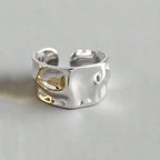 A Vintage Baroque-Style Open-Ended Irregular Ring Women, A Wide-Band Stainless Steel Accessory, A Women, Suitable Vacation/Daily/Holiday Wear SZJF