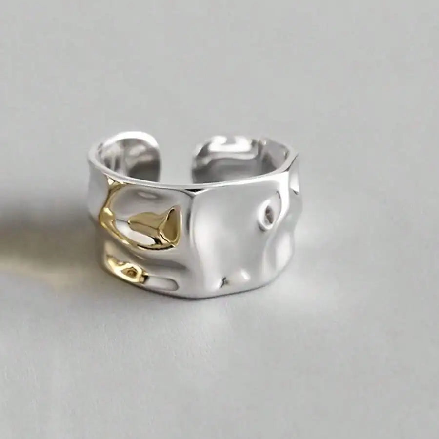 A Vintage Baroque-Style Open-Ended Irregular Ring Women, A Wide-Band Stainless Steel Accessory, A Women, Suitable Vacation/Daily/Holiday Wear SZJF