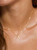 1pc Stainless Steel Simple Fashionable Alphabet Necklace, Suitable For Couples & Best Friends As Festival Gifts