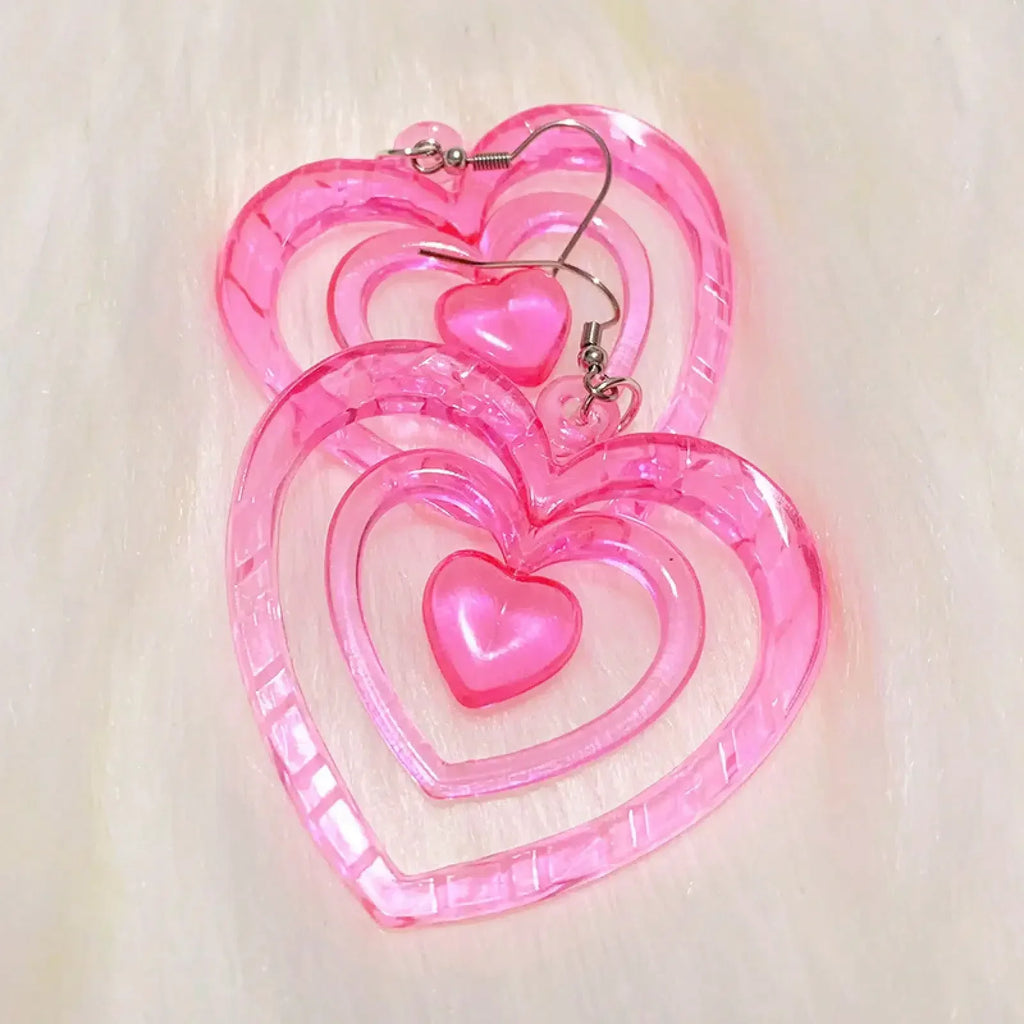 Pink Hollow Design Drop Earrings Cute Style Acrylic Jewelry Daily Wear Accessories Women Fashion Gift mbzr