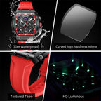 OLEVS 2942 Fashion Quartz Movement Men Watch Moon Phase Dial Night Light Function 30m Waterproof Sport Style Single Calendar Window Watch mbzr