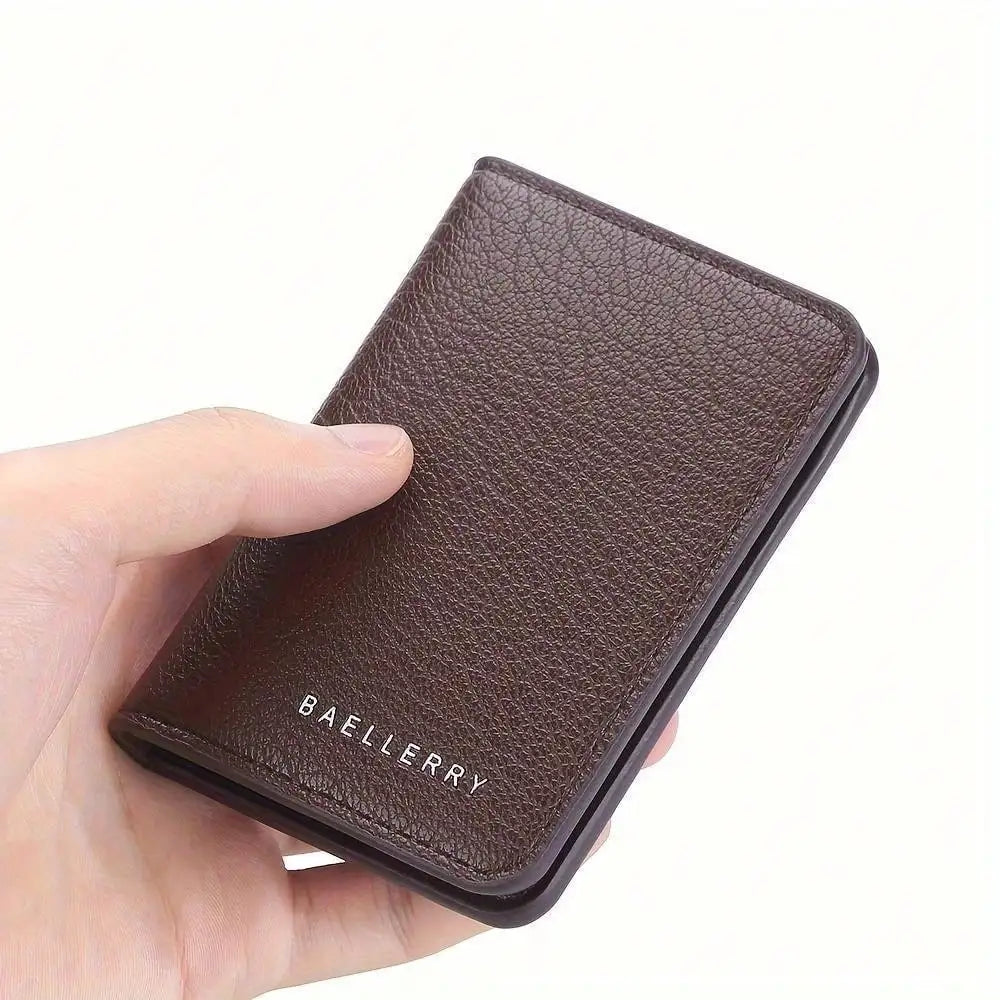 Mens Minimalist Slim Wallet - Pu Leather Credit Card Holder Bag Front Pocket Purse - For Men - Perfect Gift For Birthday & Travel