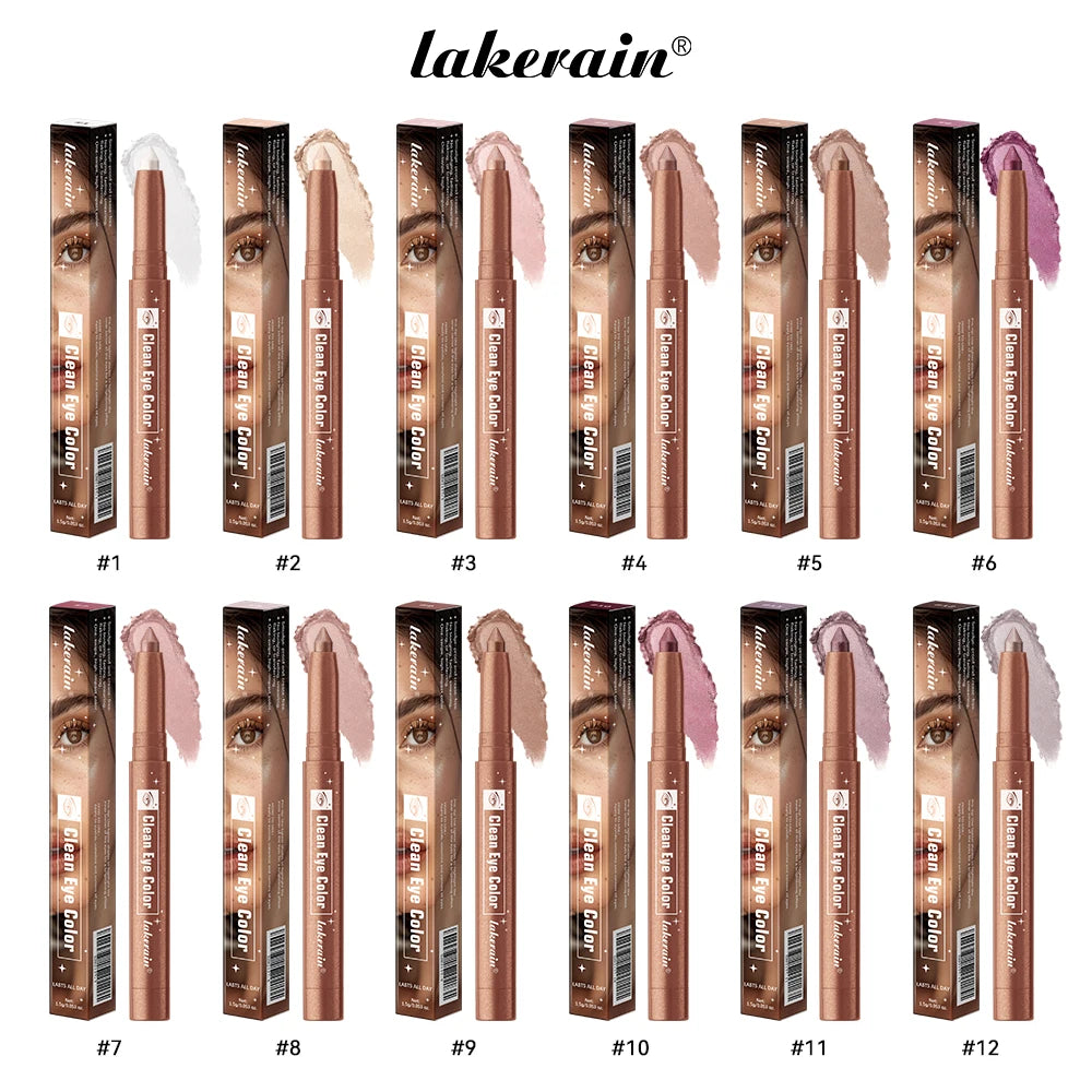 Lakerain Eyeshadow Pencil Long Lasting Smudge Resistant Liner Pen Highlighter Smooth Creamy Texture Eye Shadow Stick Makeup mbzr