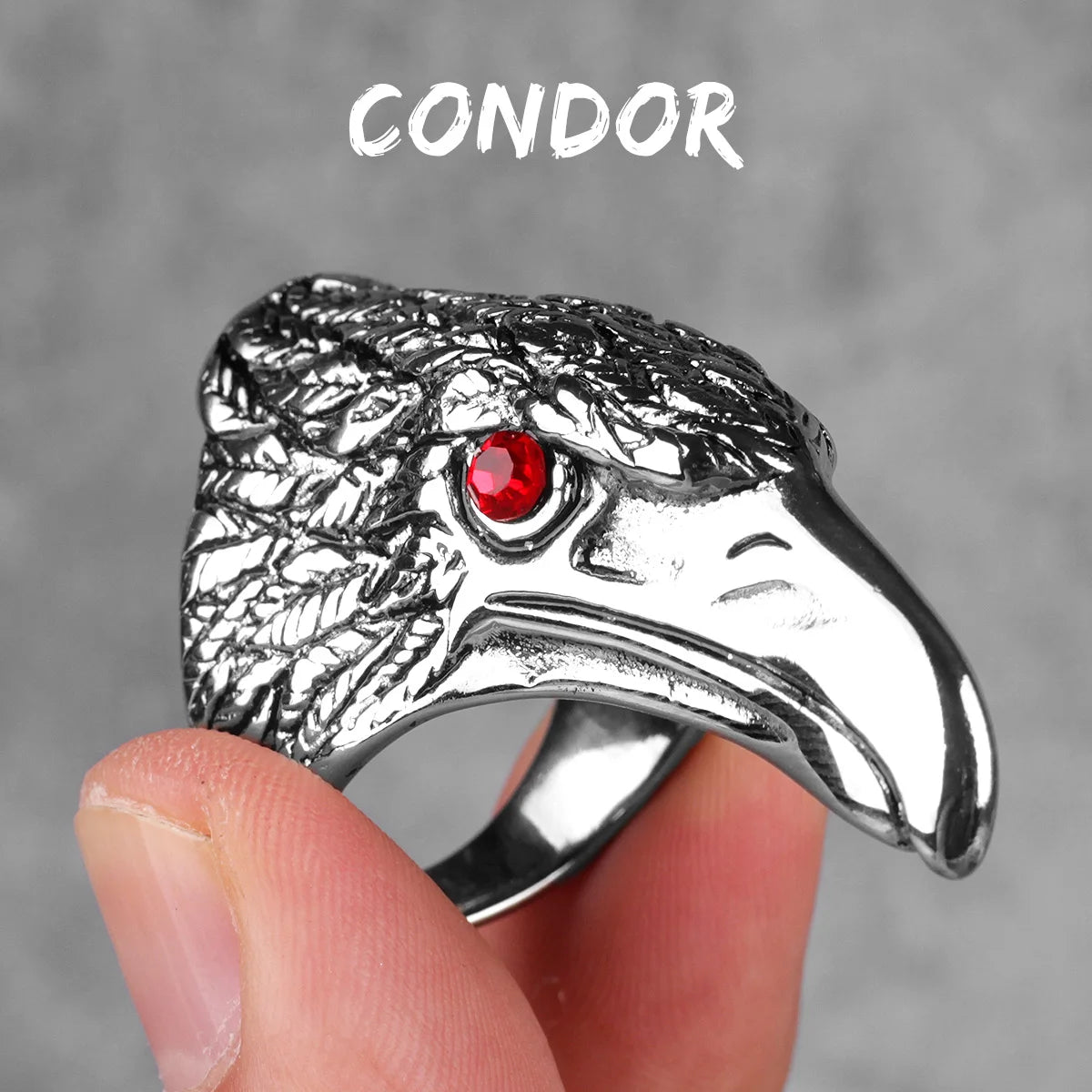 Stainless Steel Animal Rings Eagle Dog Dragon Bird Snake Hip Hop Trendy