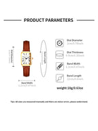 Fashion Retro Digital Dial Casual Watches Square Leather Strap Fashionable Clock Quartz Wristwatch for Women Gift mbzr