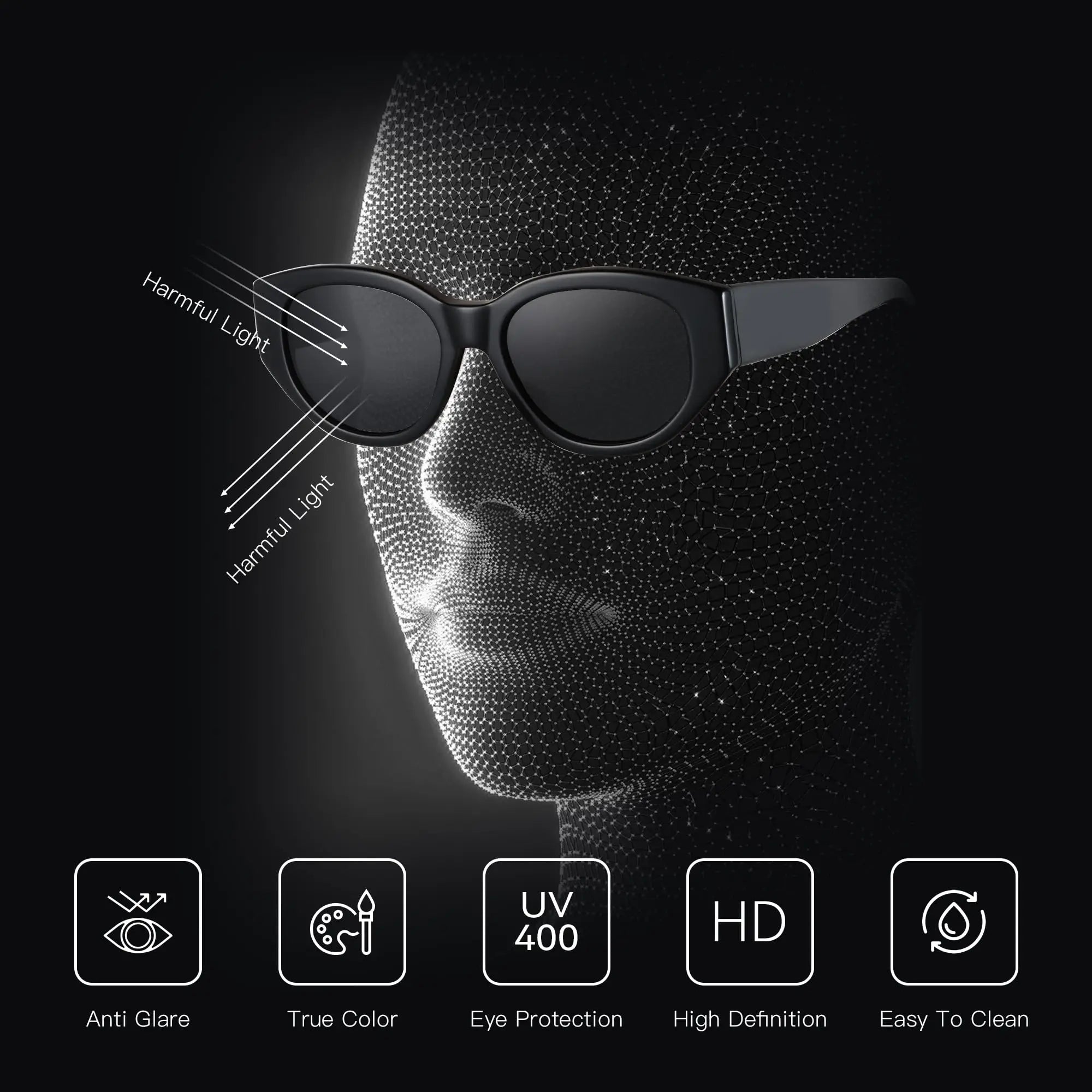 ZENOTTIC Women Polarized Sunglasses Trendy: Classic Sun Glasses Ladies Cat Eye Frame - Retro Cute Shades UV400 Protection