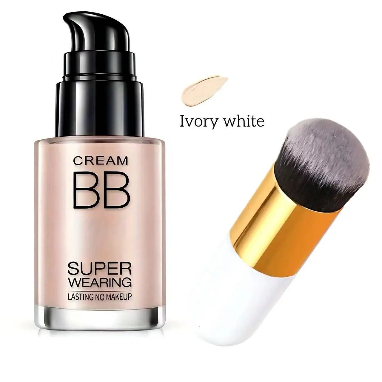 BB cream foundation (with brush) is waterproof, long-lasting, and moisturizing, suitable for all light skin tones. mbzr