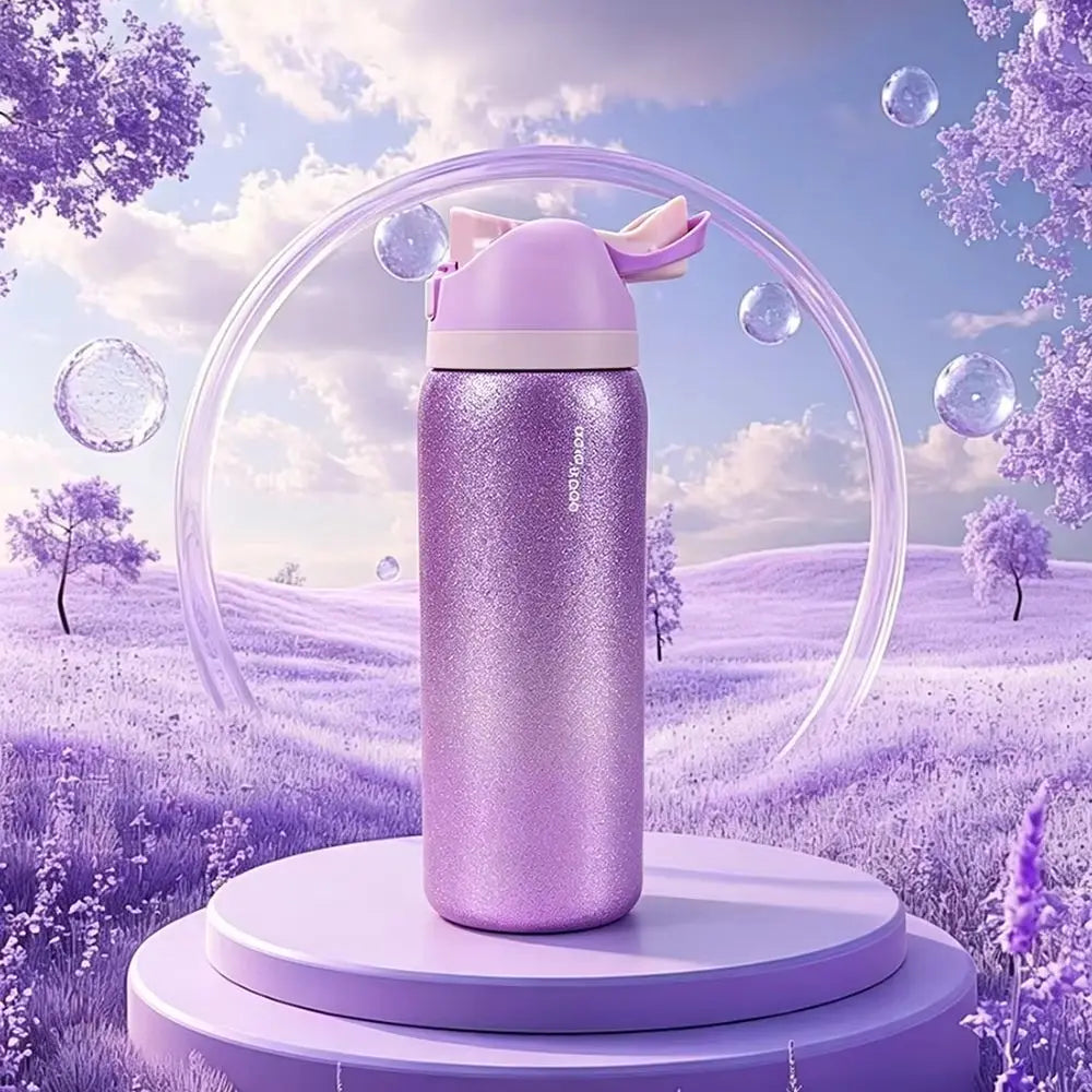 Owalaa diamond purple 32oz/945ml stainless steel insulated water bottle with straw,for daily sports outdoor,perfect gift mbzr