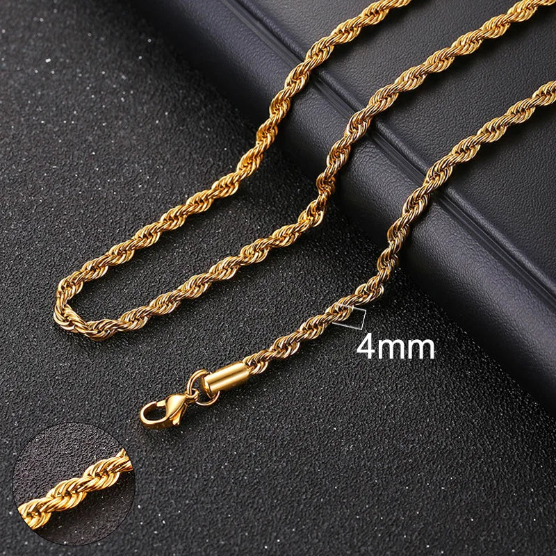 Vnox Cuban Chain Necklace Basic Stainless Steel Curb Link Chain Chokers,Vintage Gold Color Solid Metal Collar