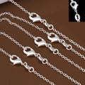 wholesale 5pcs/lot 925 Sterling Silver Chain necklace,Fashion Men/Women DIY Jewelry Rolo Chain 1mm Necklace 16 18 20 22 24" mbzr