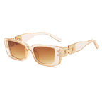 2025 New Narrow Frame Cat Eye Sunglasses Women Fashion Chain Leg Trendy Sunglasses mbzr