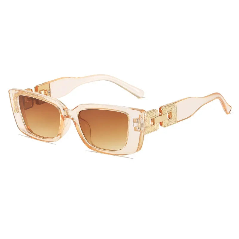 2025 New Narrow Frame Cat Eye Sunglasses Women Fashion Chain Leg Trendy Sunglasses mbzr