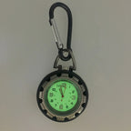 Carabiner Pocket Watch Silver Alloy Quartz Movement, Clip-on Outdoor Hiking Climbing Watch for Men Women