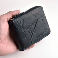 1pc faux Leather Wallet Premium Retro Letter Embossed Design Zipper Closure mbzr