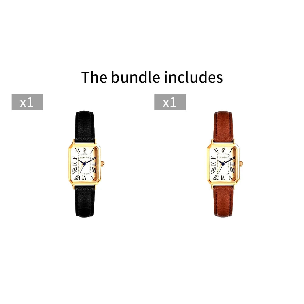 Fashion Retro Digital Dial Casual Watches Square Leather Strap Fashionable Clock Quartz Wristwatch for Women Gift mbzr