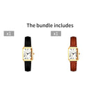 Fashion Retro Digital Dial Casual Watches Square Leather Strap Fashionable Clock Quartz Wristwatch for Women Gift mbzr