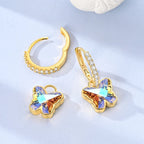 MULA 925 Sterling Silver Earring Stud For Women Fine Jewelry Gift Butterfly Four-leaf Clover Flowers Firefly Zircon Hoop Earring