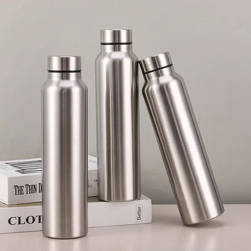 High Quality 1000ml Stainless Steel Sport Water Bottle Single-layer Rugged Water Cup Metal Flask Drinkware Camping Sports Gym mbzr