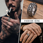 Dragon Scale Anxiety Ring for Men Cool Stainless Steel Snake Dragon Scales Rings Fidget Ring Silver Color  Men Gift