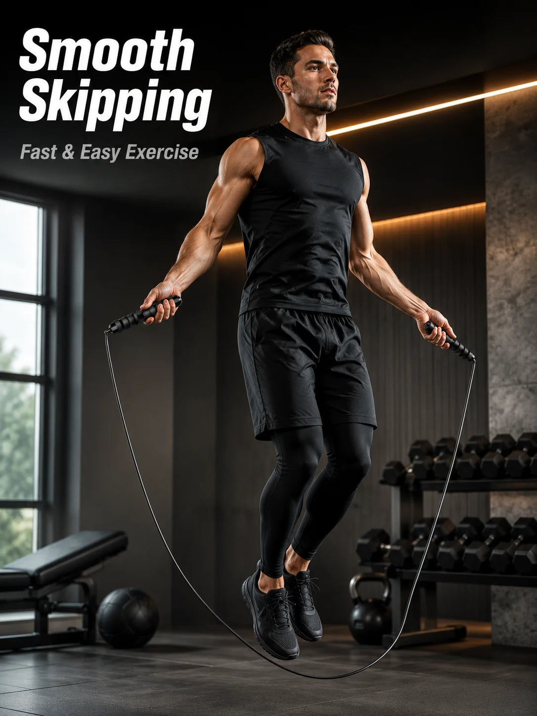 Steel Wire Speed Jump Rope, Adjustable Fitness Skipping Rope with Non-Slip Handles, Weighted Cardio Training Rope for Boxing, HIIT, Cross Training, Gym Workout, Home Exercise, Endurance, Agility and Daily Sports Practice mbzr
