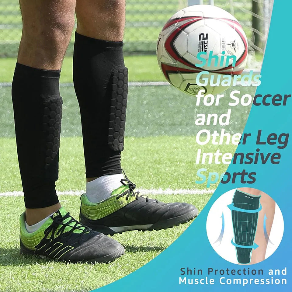 Loogdeel 1PCS Football Shin Guard Socks Sleeves with Foam,Calf Compression Sleeve Honeycomb Pads,Sports Legging&Soccer Equipment mbzr