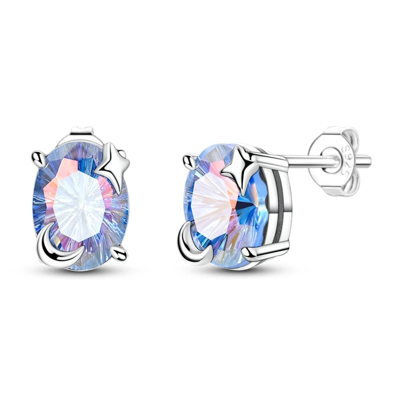 Fine Jewelry 925 Silver Rose Gold Plated Zircon Sparklin Hoop Earrings For Women mbzr
