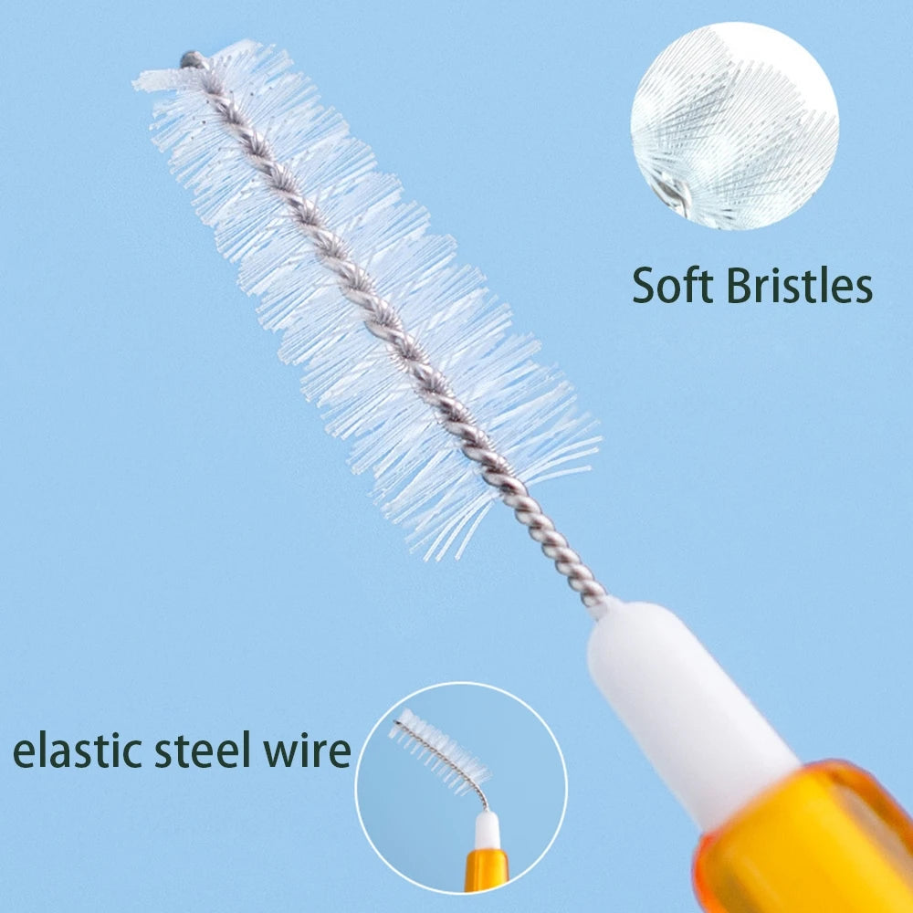 60pcs/box Interdental Brushes Dental Teeth Cleaning Orthodontics Oral Care Toothpick Dental Tool Floss Orthodontic Tooth Brush mbzr