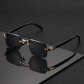 Rimless Rectangle Sunglasses for Women and Men – Fashion Small Square Frameless Shades, Summer Travel UV400 Protection Eyewear, Classic Unisex Oculos mbzr