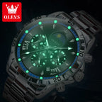 OLEVS Fashion Brand Men's Watch Waterproof and Luminous Calendar Lunar Phase Timing Code Watch Luxury Sports Men's Quartz Watch mbzr