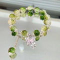 Clear Acrylic Charm Bracelet With Black Beads And Floral Pendant For Women Men mbzr
