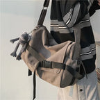 Canvas Crossbody Bags for Men Large Capacity Simple Messenger Bag Casual Ins Students School Bags Men's Shoulder Bag Satchel