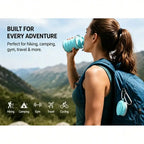 Collapsible Silicone Water Bottle With Carabiner, Reusable Leak Proof Foldable Camping Cup, Portable Sports Travel Bottle For Ou mbzr
