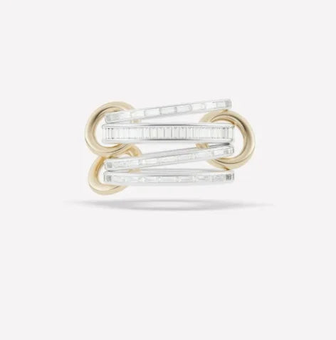 Ring Interlocking Stacked Multi-Layer Stainless Steel Ring Jewelry Copper Zircon Hand Jewelry
