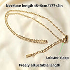 1Pc resort style 18K gold coconut tree inlaid with zircon palm tree necklace pendant, summer atmosphere versatile titanium steel collarbone chain, unisex