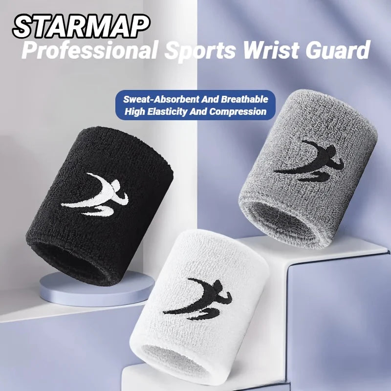 Non-slip fitness wristband - high-strength elastic sports strap, suitable for running, basketball, weightlifting - sweat-absorbing support protective gear - suitable for all hand types of men and women (black/blue/red) - trai mbzr
