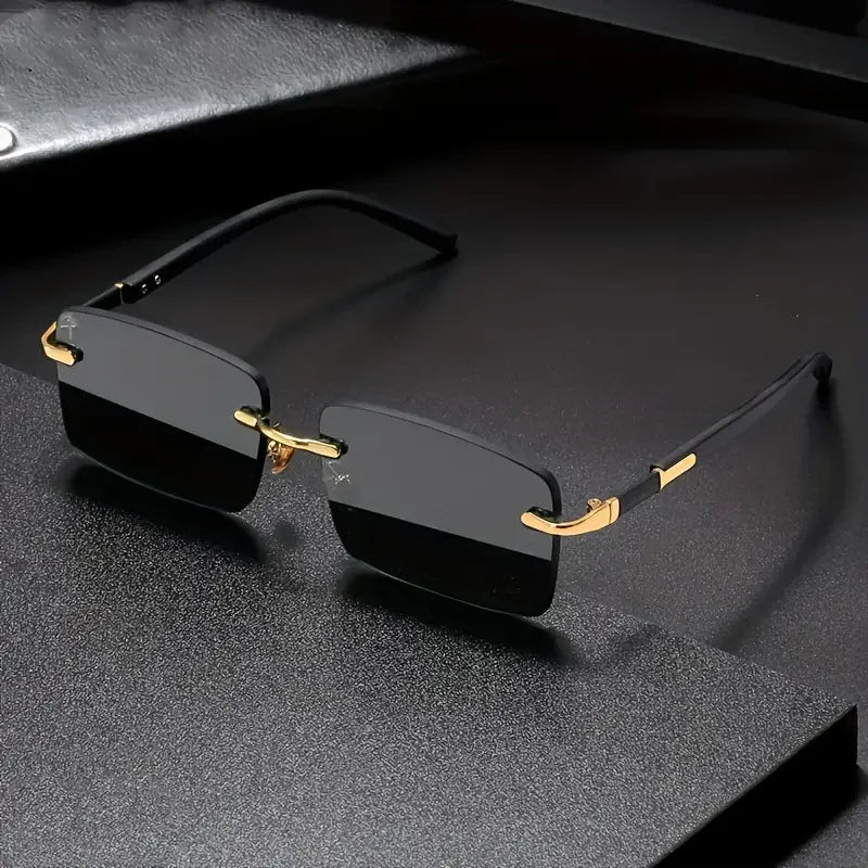 Rimless Rectangle Eyewear Popular Fashion Shades Small Square Sunglasses