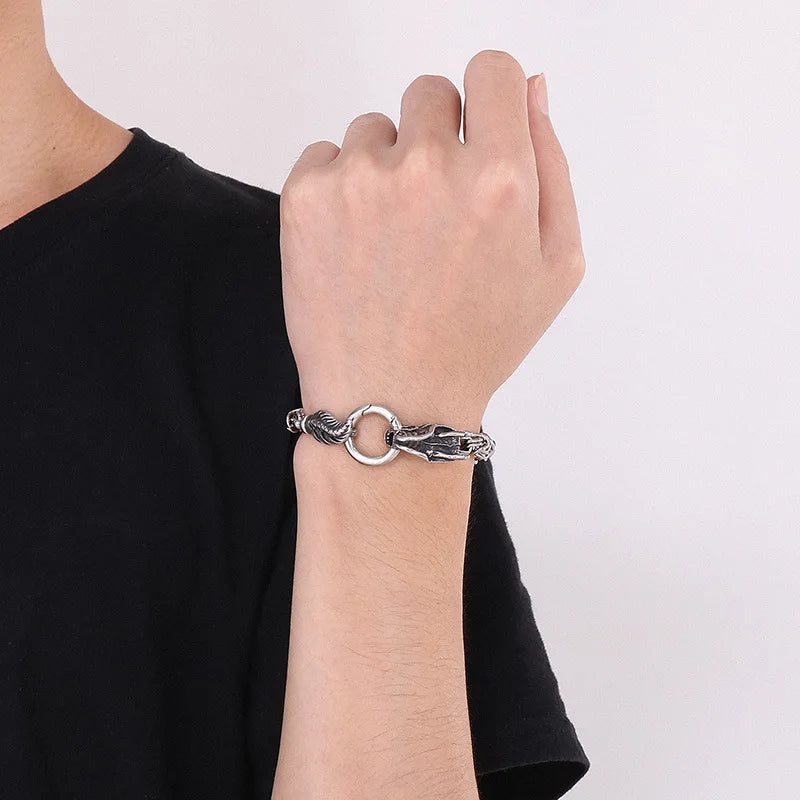 New 316L Stainless Steel Hip Hop Skull Wolf Head Dragon Bracelet Jewelry